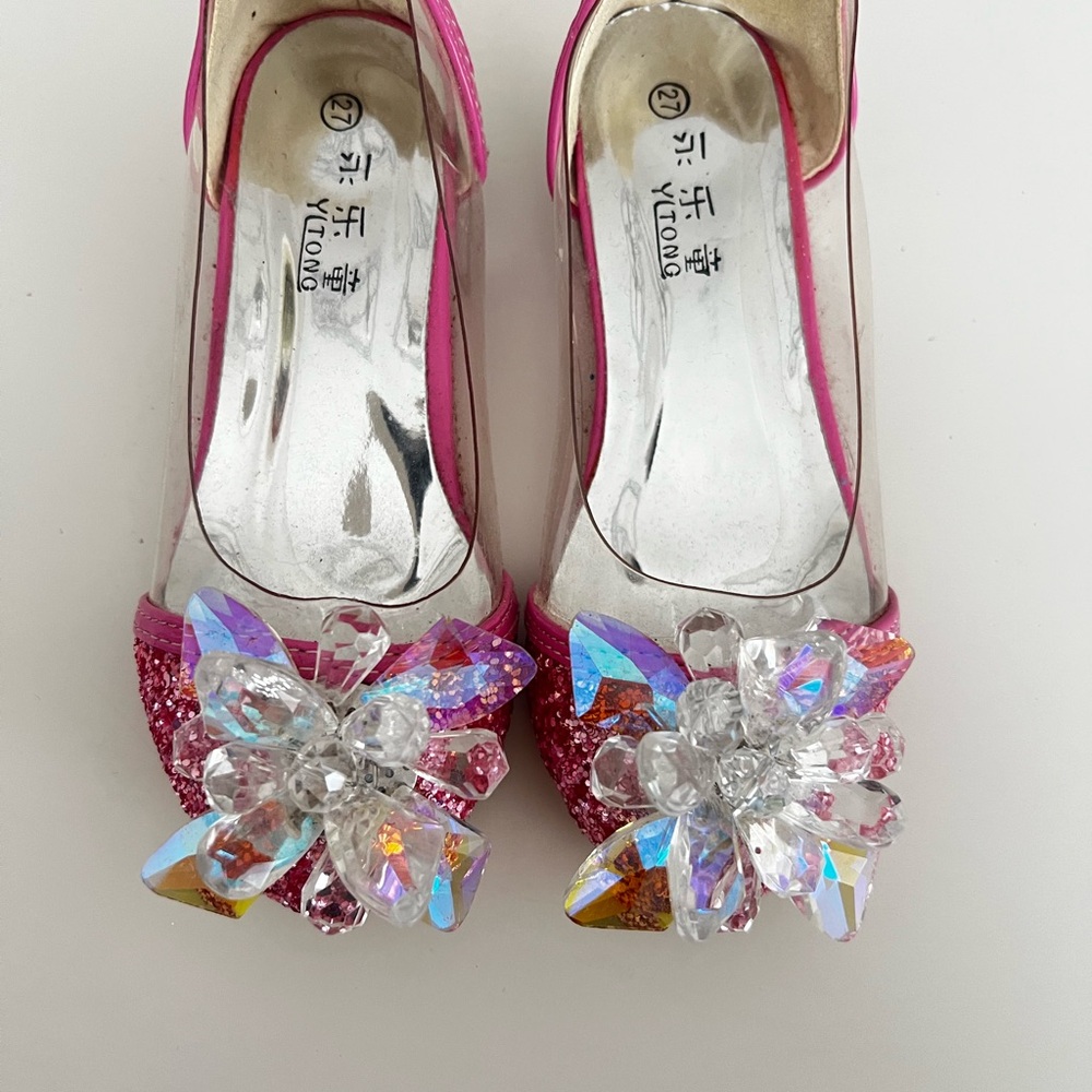 Elegant Pink Crystal Embellished Girls Shoes